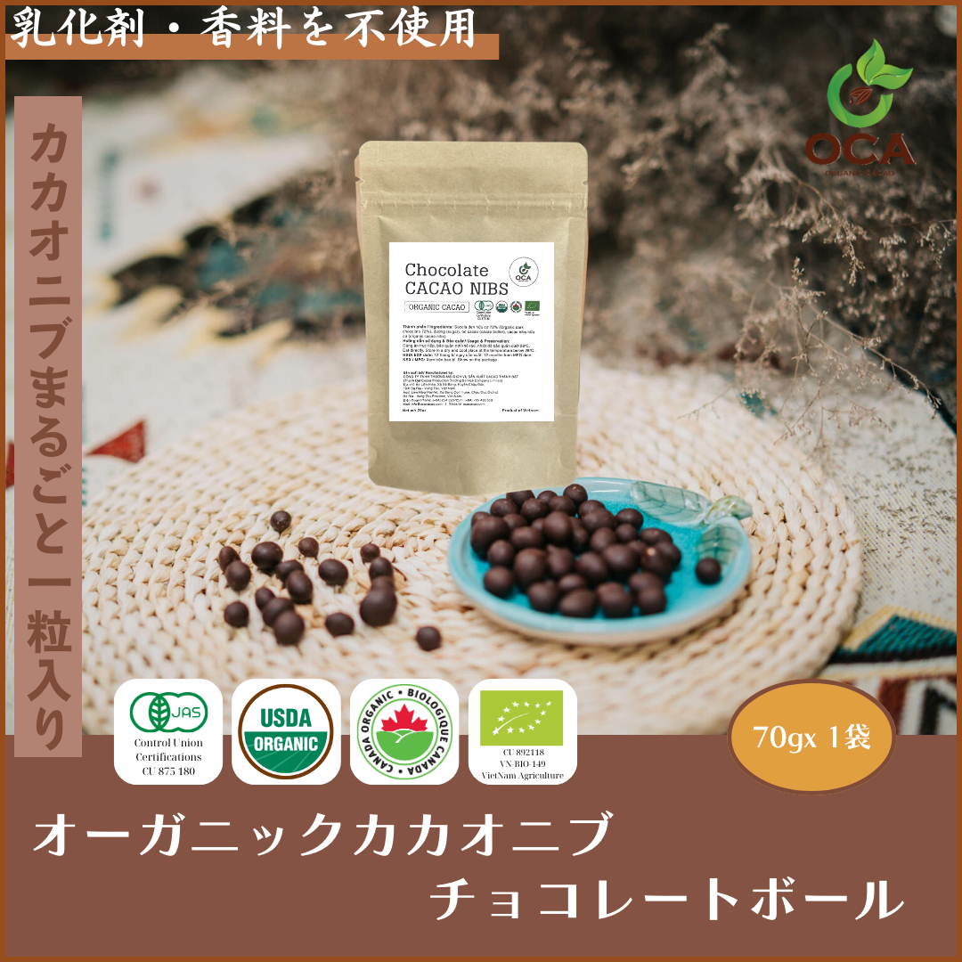 【オーガニック・有機JAS】カカオニブチョコボール70ｇ